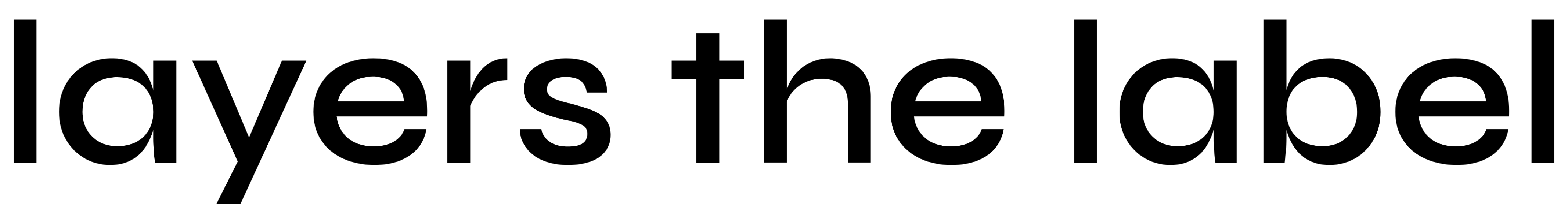 Black text 'layers the label' on a white background